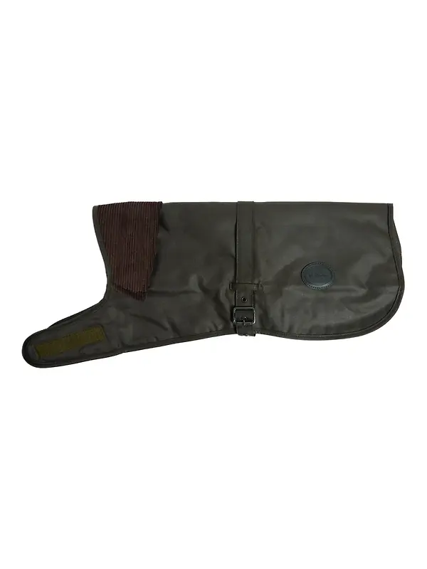 Barbour Waxed Dog Coat - Olive Image 1