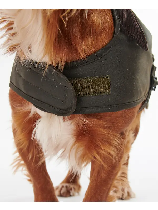 Barbour Waxed Dog Coat - Olive Image 4