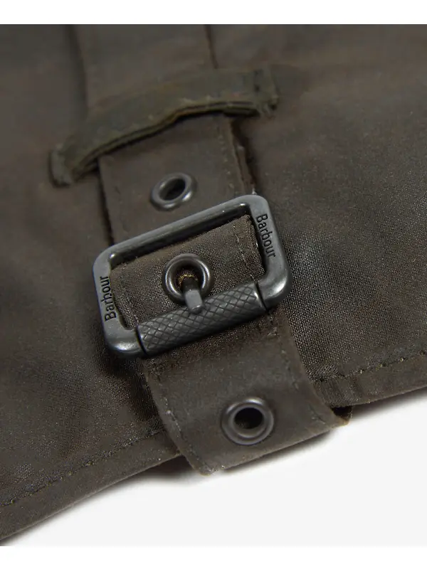 Barbour Waxed Dog Coat - Olive Image 7