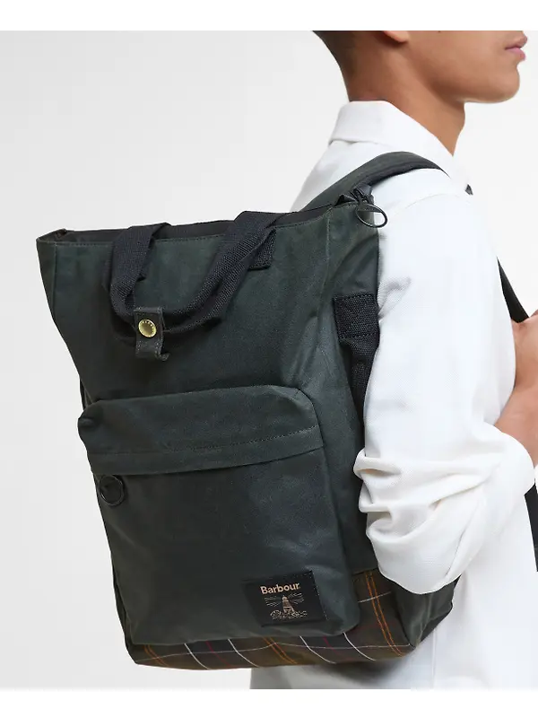Barbour Field Wax Backpack - Sage / Classic Image 3