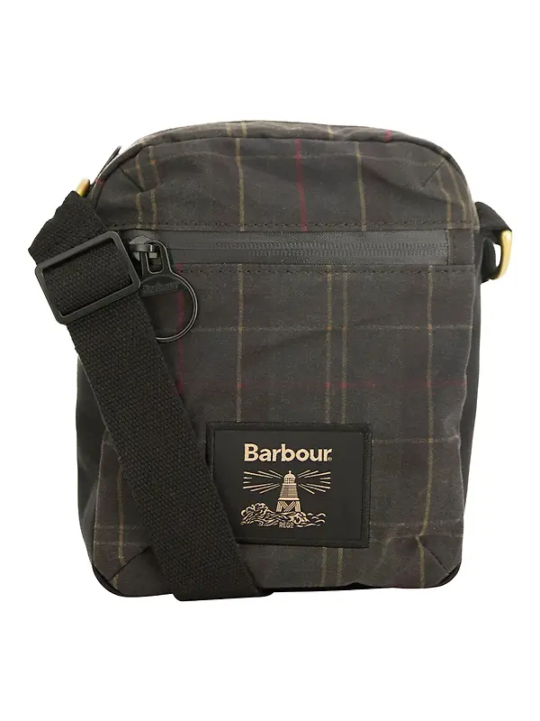 Barbour Field Wax Crossbody Bag - Dark Classic Tartan Image 1