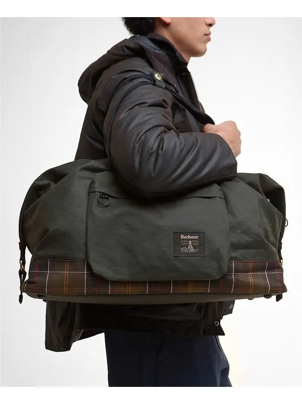 Barbour Field Wax Holdall - Sage / Classic Image 2