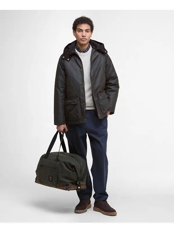 Barbour Field Wax Holdall - Sage / Classic Image 3