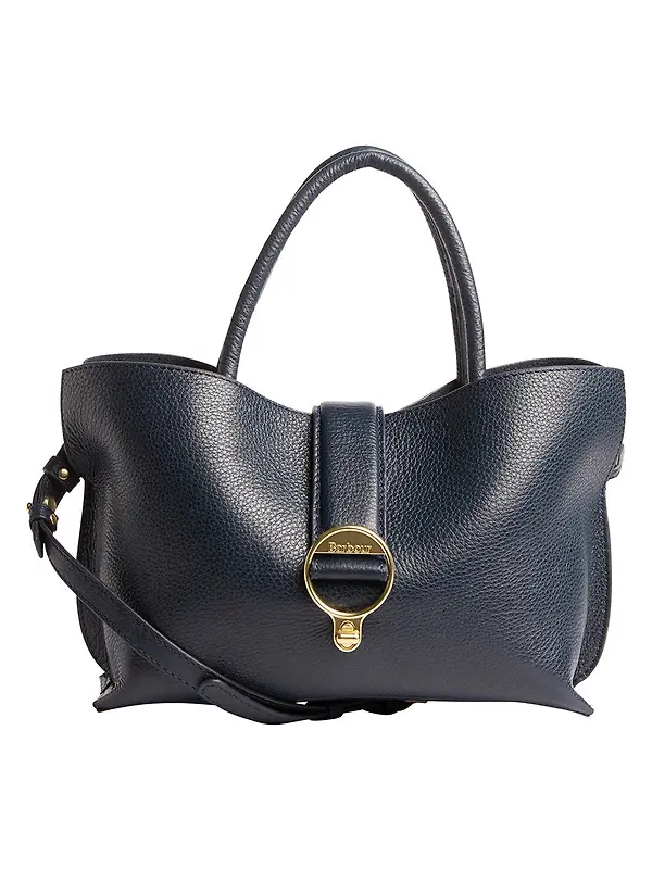 Barbour Women's Alder Mini Leather Tote Bag - Navy Image 7