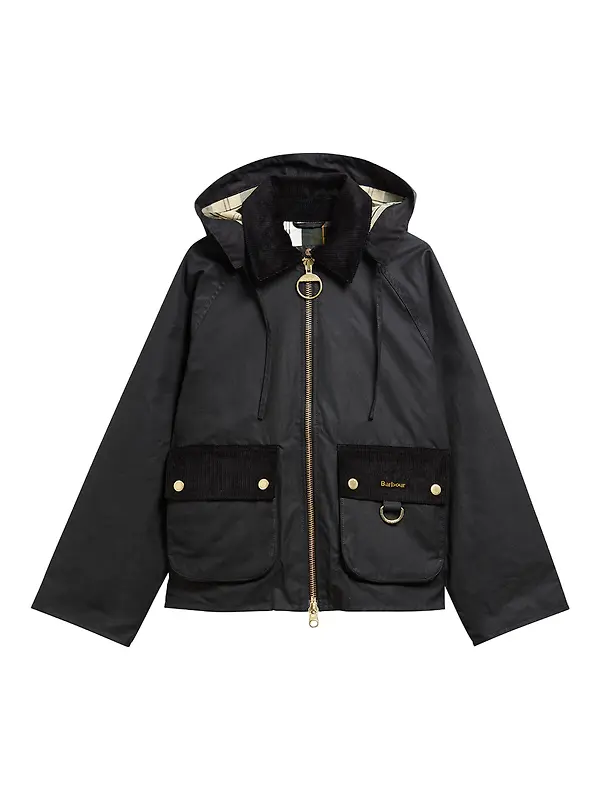 Barbour Women's Carville Waxed Jacket - Black / Ancient Image 1