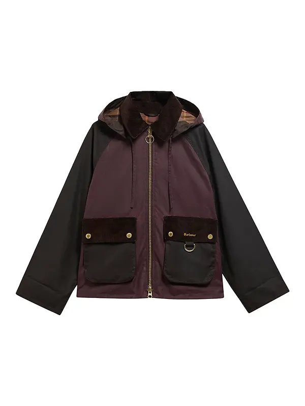 Barbour Women's Carville Waxed Jacket - Rustic / Bordeaux / Muted Image 1