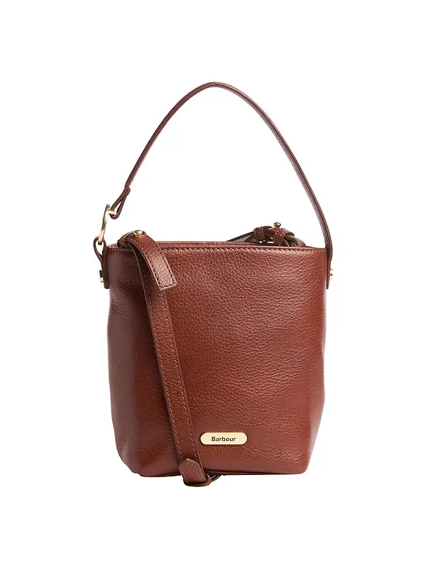 Barbour Women's Cedar Mini Leather Bucket Bag - Brown Image 1