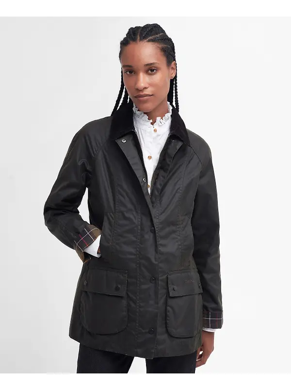Barbour Women's Classic Beadnell Wax Jacket - Olive Image 2
