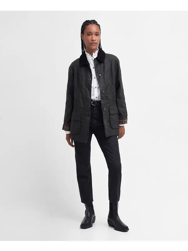 Barbour Women's Classic Beadnell Wax Jacket - Olive Image 3