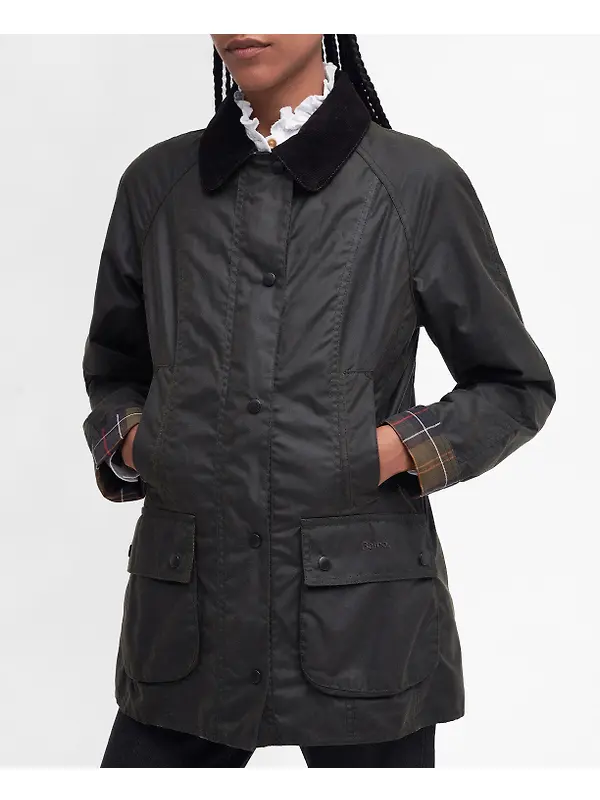 Barbour Women's Classic Beadnell Wax Jacket - Olive Image 5