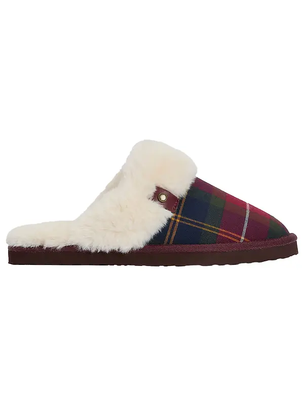 Barbour Women's Claudia Tartan Mule Slippers - Winterberry Tartan Image 1