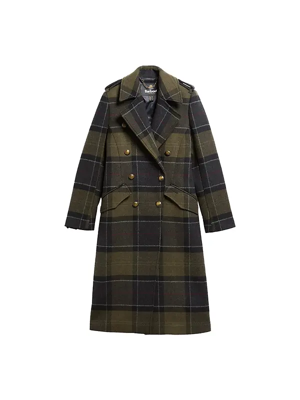 Barbour Women's Cottesmore Checked Wool Coat - Shadow Classic Tartan Image 1