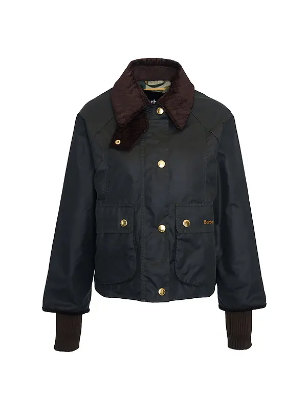 Barbour Women's Cropped Beadnell Wax Jacket - Sage/Ancient Image 1