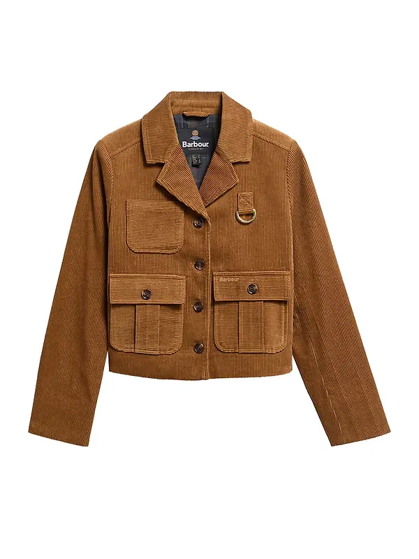 Barbour Women's Emmy Cord Jacket - Tan / Shadow Classic Image 1