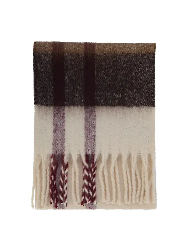 Barbour Women's Isla Tartan Boucle Scarf - Ecru Muted Tartan Image 1