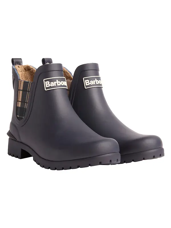 Barbour Women's Kirkton Ankle Wellingtons - Navy / Birchwood Image 1