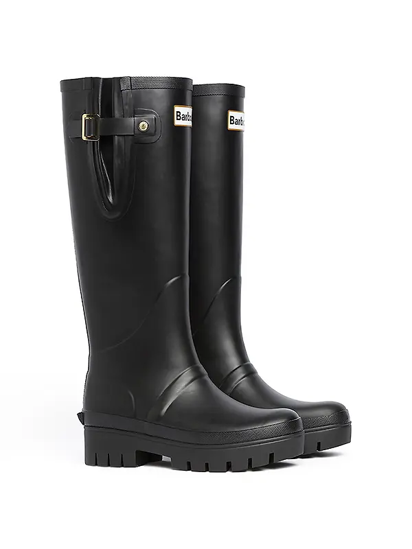 Barbour Women's Leighton Tall Wellington Boots - Black Image 1