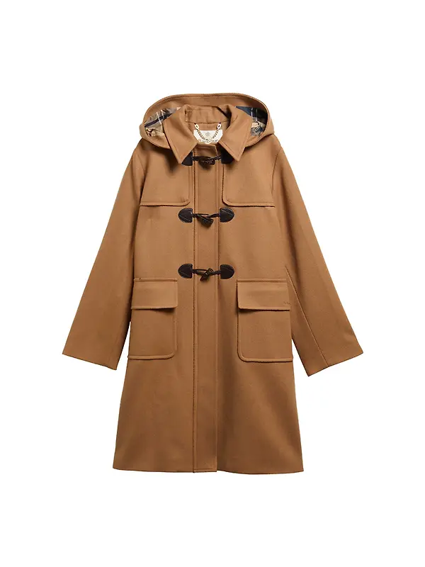 Barbour Women's Melody Wool Duffle Coat - Beige / Birchwood Dress Image 1