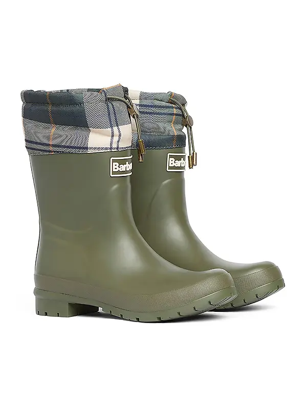 Barbour Women's Mowbray Mid Wellington Boots - Olive/Ancient Tartan Image 1