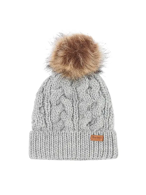 Barbour Women's Penshaw Cable-Knit Beanie - Classic Grey Image 1