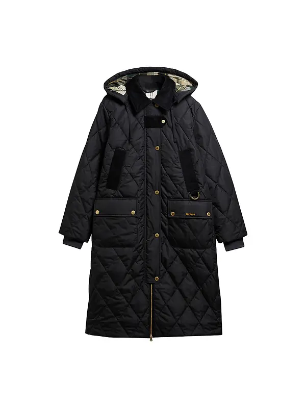 Barbour Women's Rudson Quilted Jacket - Black / Ancient Image 1