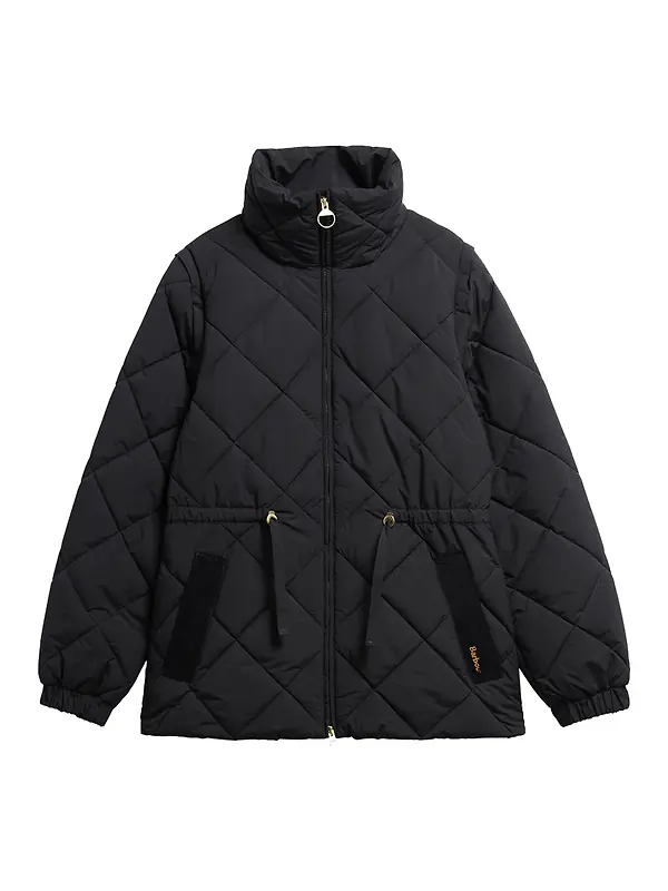 Barbour Women's Tanfield Puffer Jacket - Black / Ancient Image 1