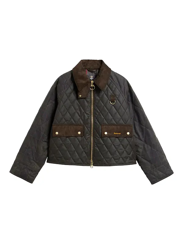 Barbour Women's Tartan Reimagined Icons Tartan Quilted Spey Waxed Jacket - Olive / Classic Image 1