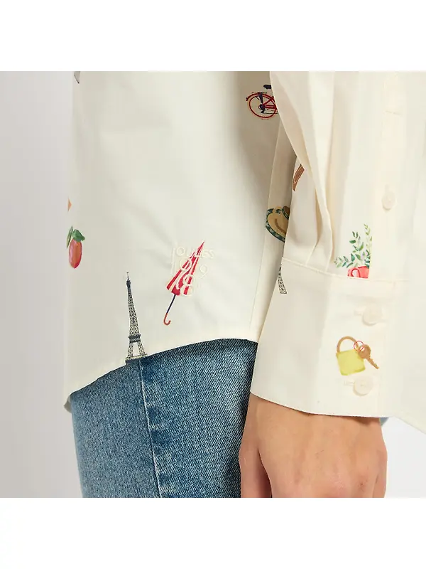 Joules Women's Amilla Paris Print Shirt - White Image 4