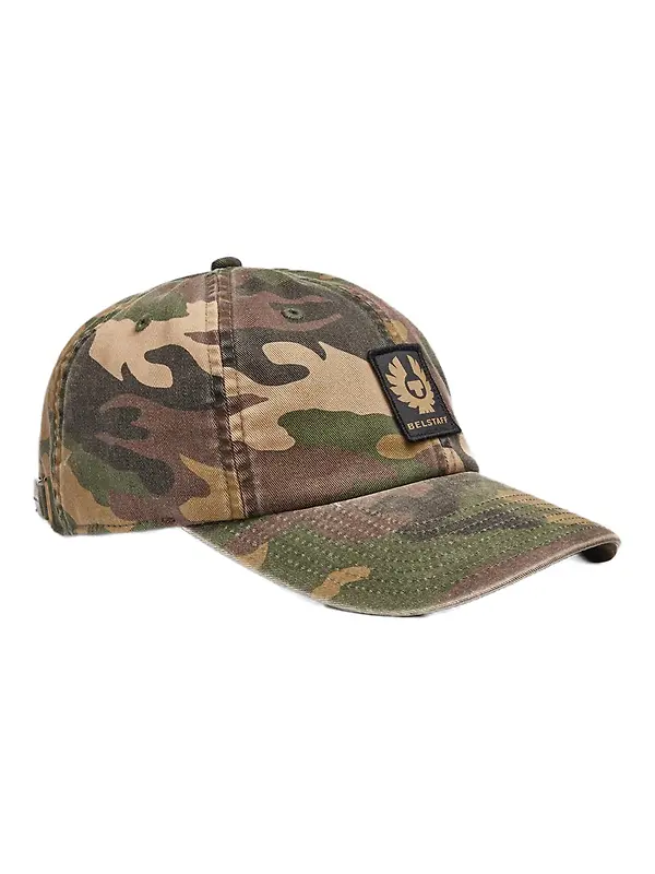 Belstaff Cotton Twill Phoenix Camo Patch Cap - Camo Green Image 1