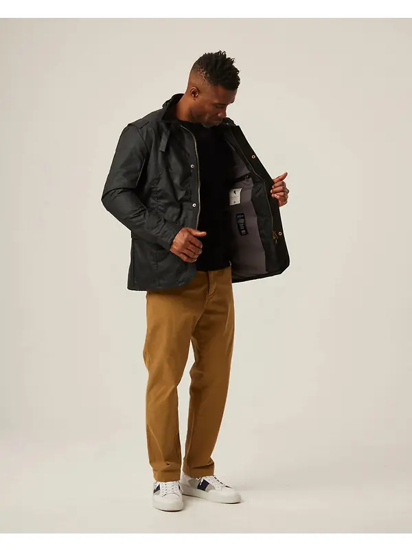 Peregrine Men's Bexley Waxed Jacket - Black Image 3
