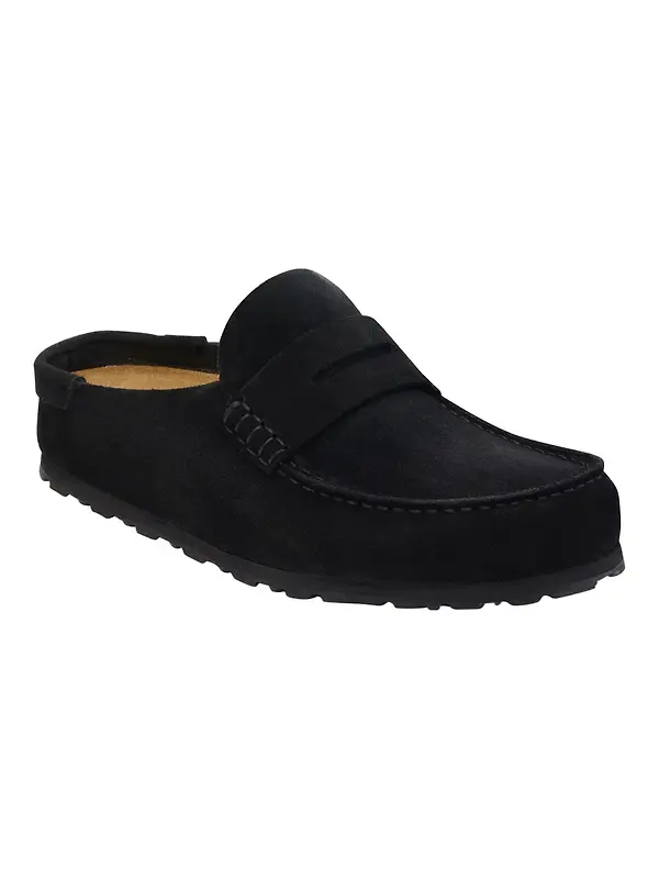 Birkenstock Naples Wrapped Suede Leather Regular Clogs - Black Image 1