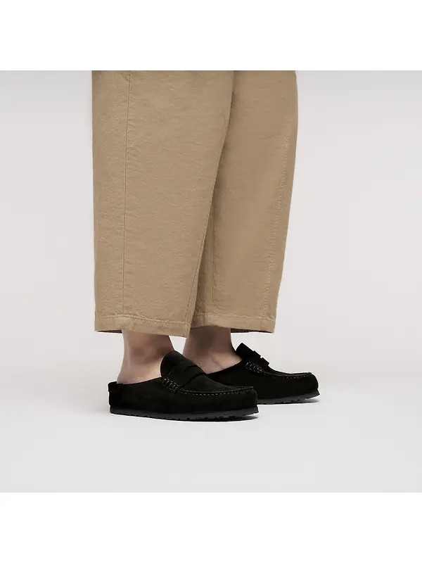 Birkenstock Naples Wrapped Suede Leather Regular Clogs - Black Image 2