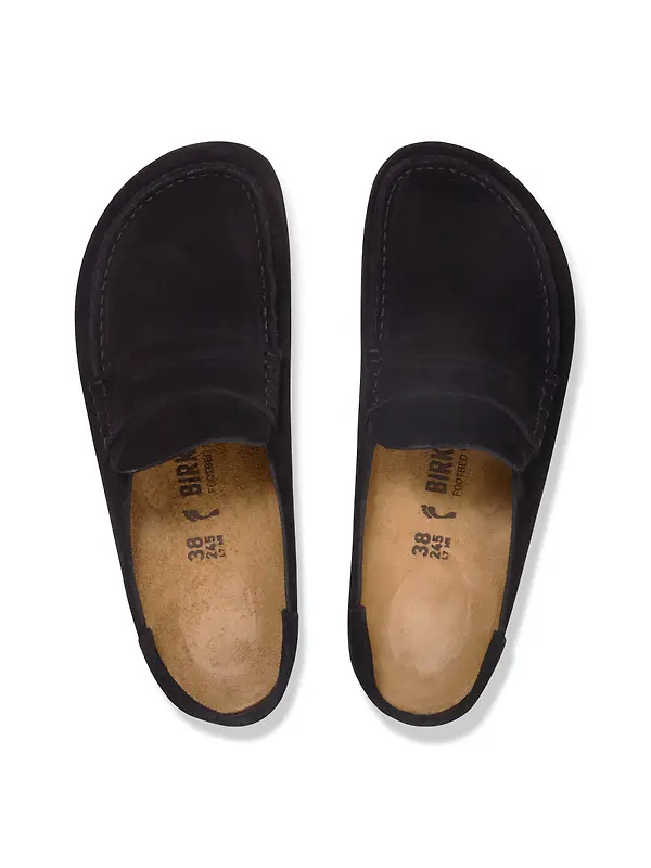 Birkenstock Naples Wrapped Suede Leather Regular Clogs - Black Image 4