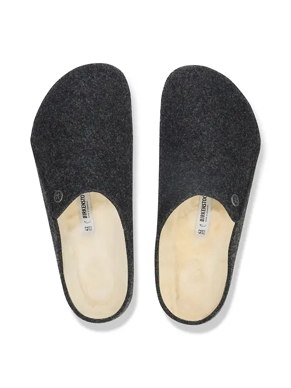 Birkenstock Zermatt Shearling Felt Regular Slippers - Anthracite Image 5