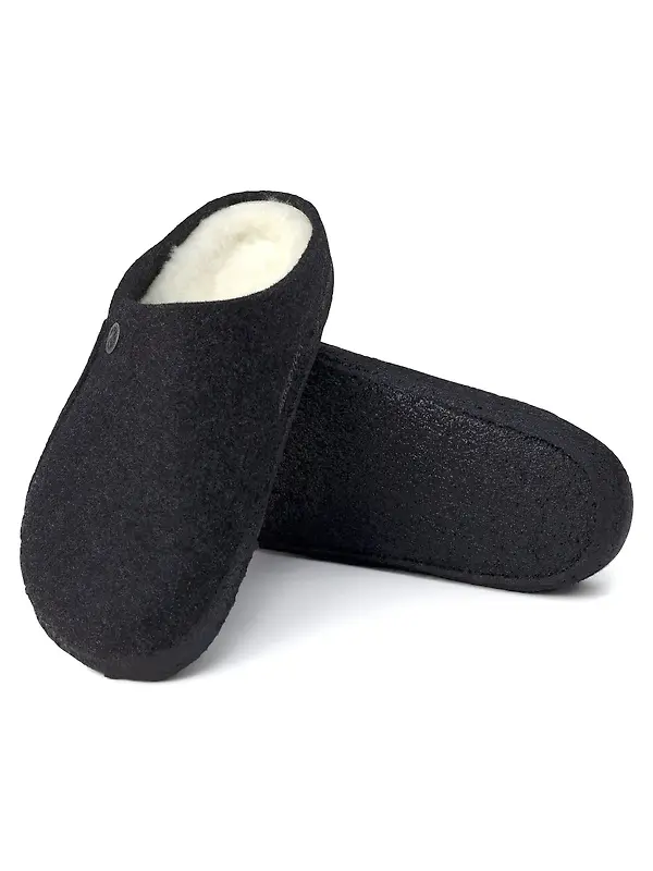 Birkenstock Zermatt Shearling Felt Regular Slippers - Anthracite Image 9