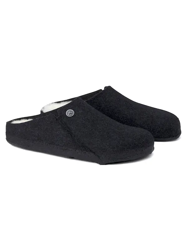 Birkenstock Zermatt Shearling Felt Regular Slippers - Anthracite Image 10