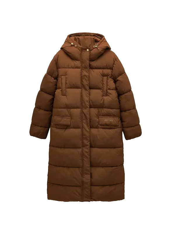 Joules Women's Matchday Longline Oversized Showerproof Coat - Toffee Brown Image 1