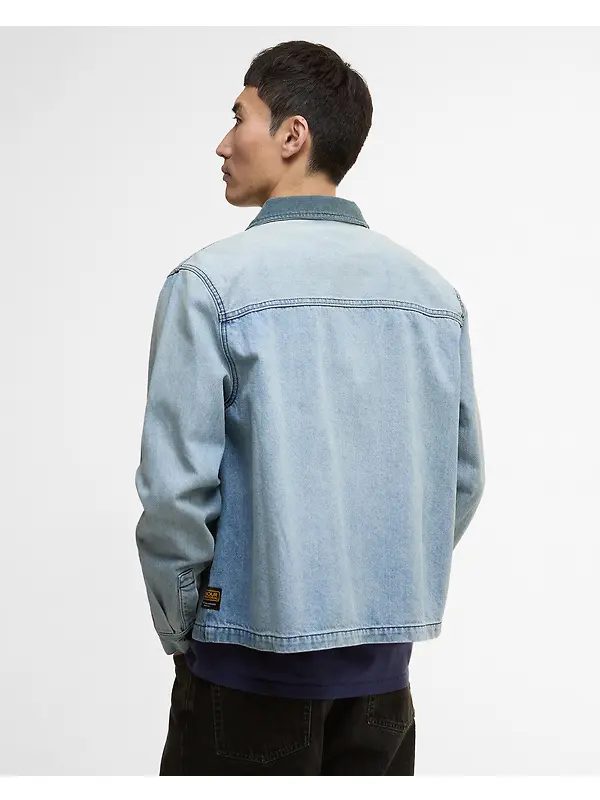 Barbour International Men's Meteor Washed Denim Overshirt - Vintage Image 4
