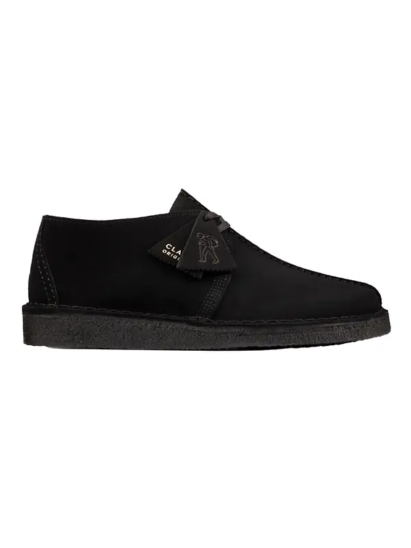 Clarks Originals Men's Desert Trek Shoes - Black Suede Image 1