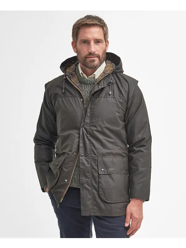 Barbour Men's Classic Durham Wax Jacket - Olive Image 2