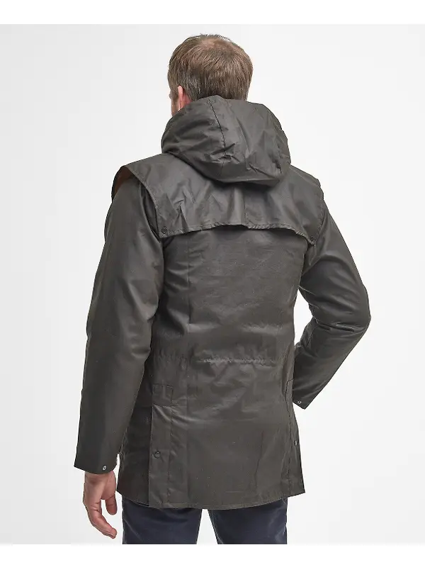 Barbour Men's Classic Durham Wax Jacket - Olive Image 7