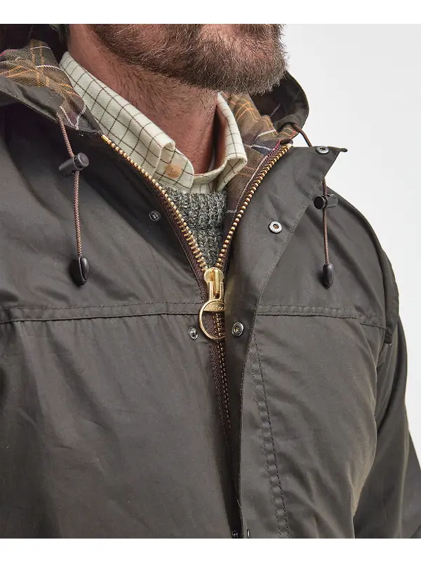 Barbour Men's Classic Durham Wax Jacket - Olive Image 8