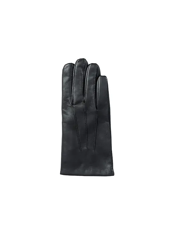 Dents Men's Bath Three-Point Cashmere-Lined Leather Gloves - Black Image 4