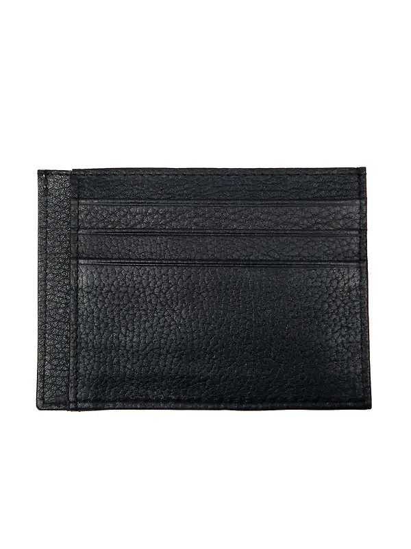 Dents Men's Cherwell Pebble Grain Leather Card Holder With RFID Blocking - Black/Bordeaux Image 2