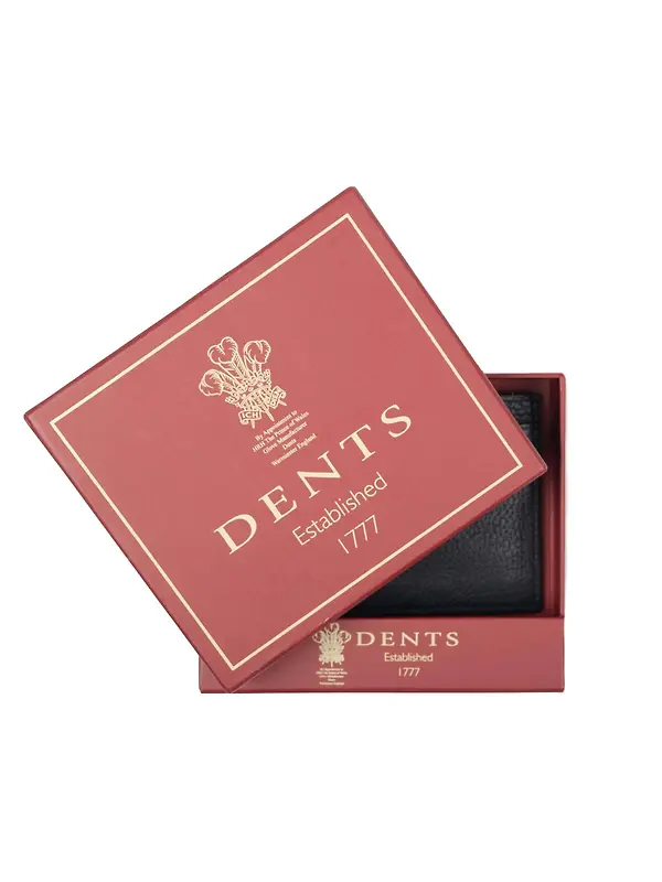 Dents Men's Cherwell Pebble Grain Leather Card Holder With RFID Blocking - Black/Bordeaux Image 3