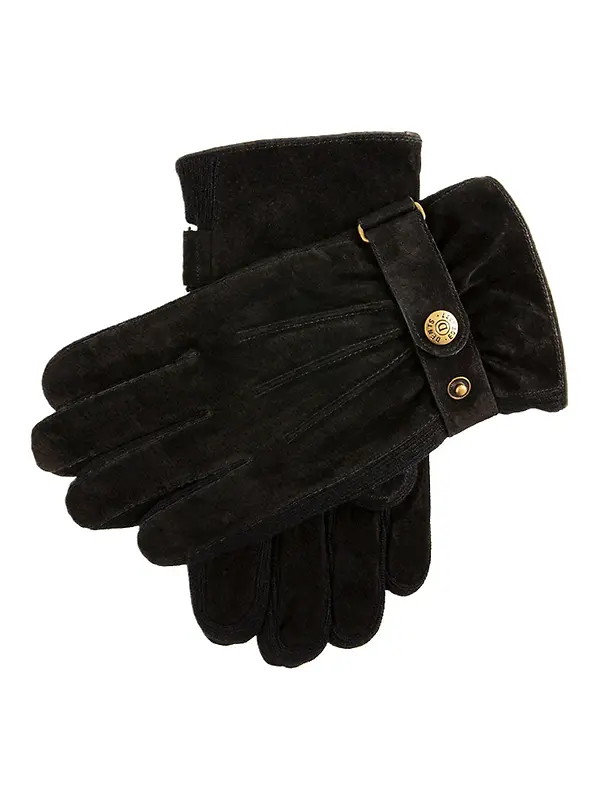 Dents Men's Chester Three-Point Fleece-Lined Suede Gloves - Black Image 1