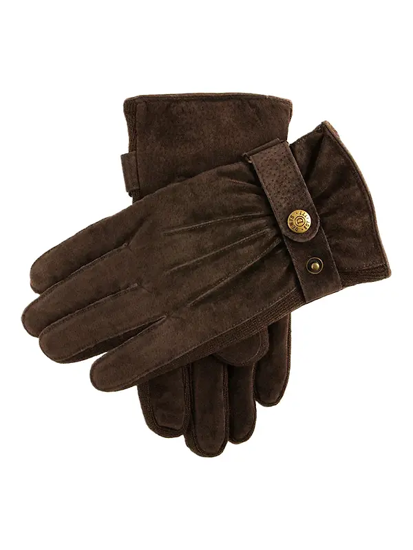 Dents Men's Chester Three-Point Fleece-Lined Suede Gloves - Brown Image 1