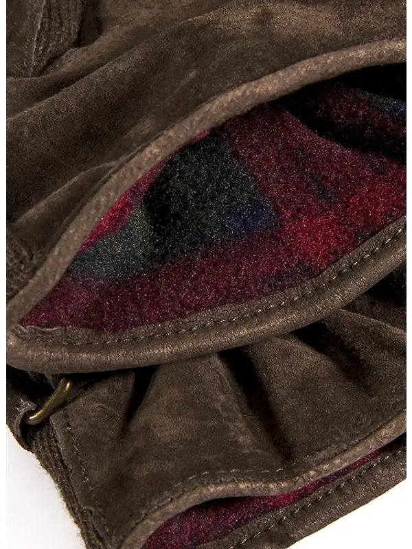 Dents Men's Chester Three-Point Fleece-Lined Suede Gloves - Brown Image 5