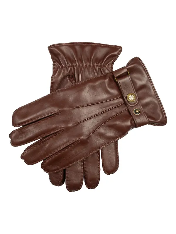 Dents Men's Tetbury Handsewn Three-Point Wool and Cashmere Blend-Lined Leather Gloves - Chestnut Image 1