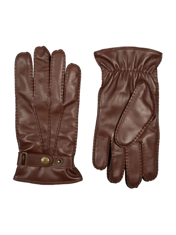 Dents Men's Tetbury Handsewn Three-Point Wool and Cashmere Blend-Lined Leather Gloves - Chestnut Image 4